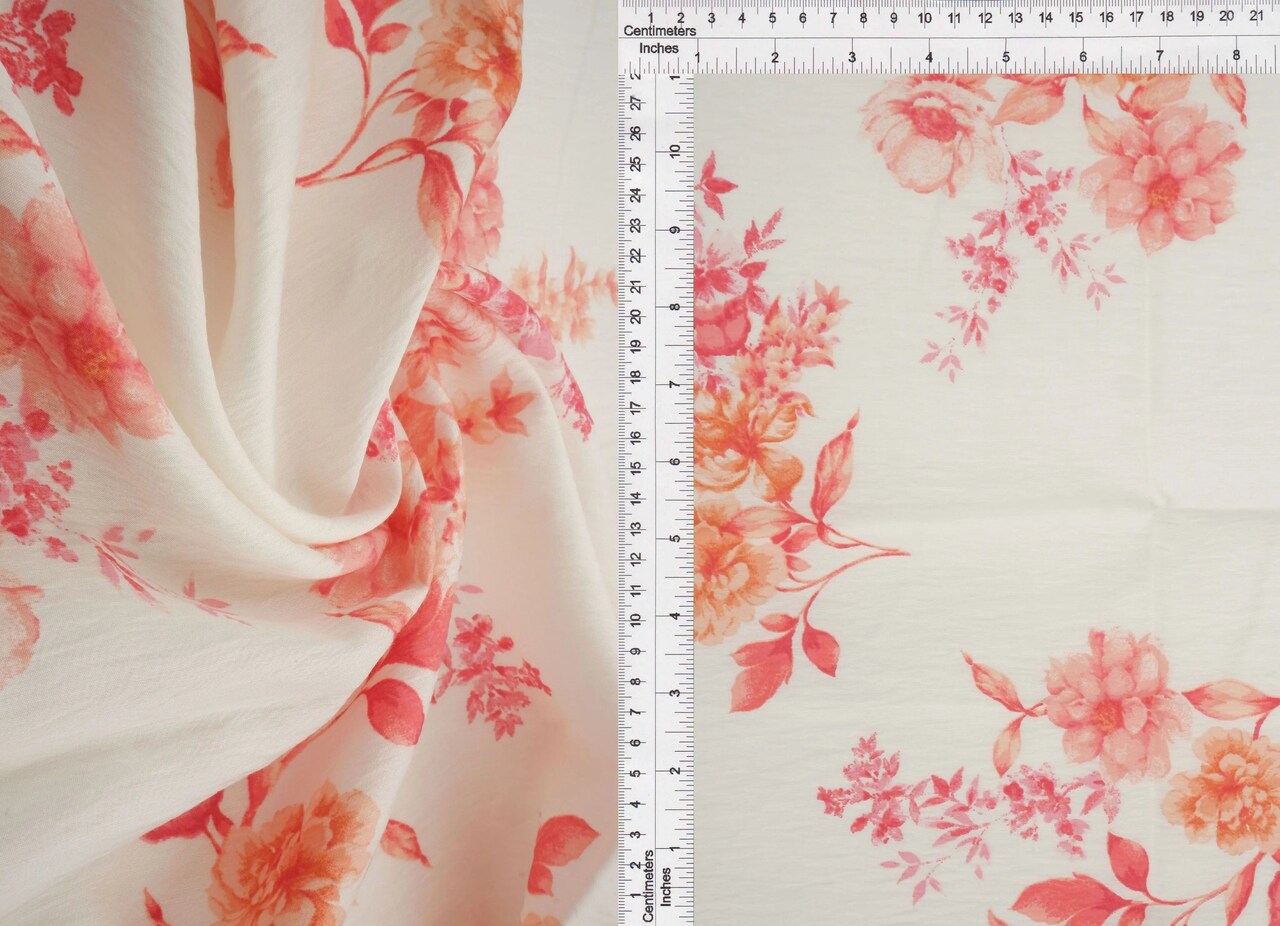 1 Yard Airflow Floral Print Fabric, 57″ Wide Viscose Nylon Blend